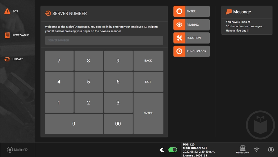 Advanced POS User Interface - Dark