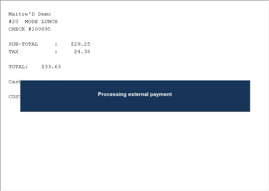 POS - Processing external payment