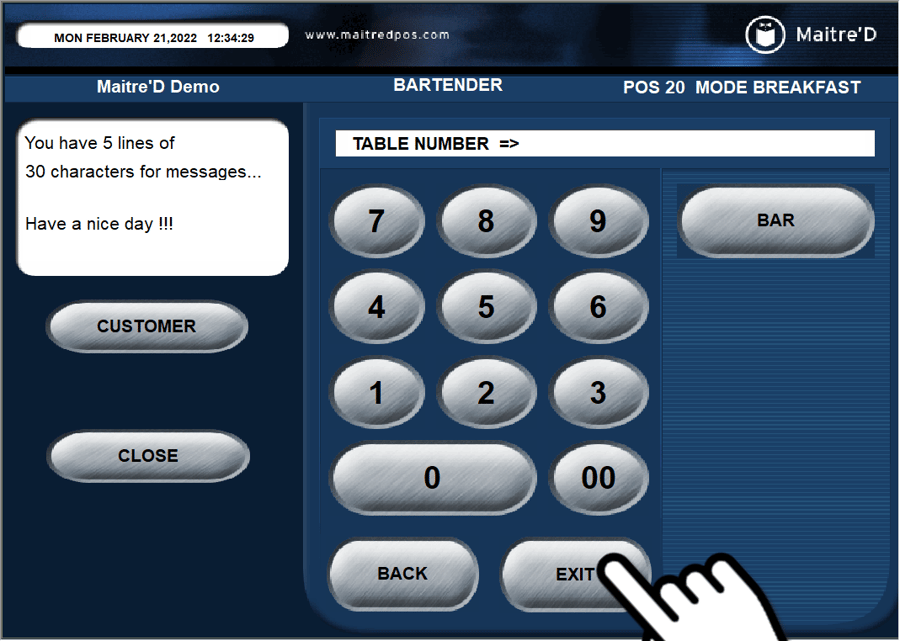 POS - Table Number