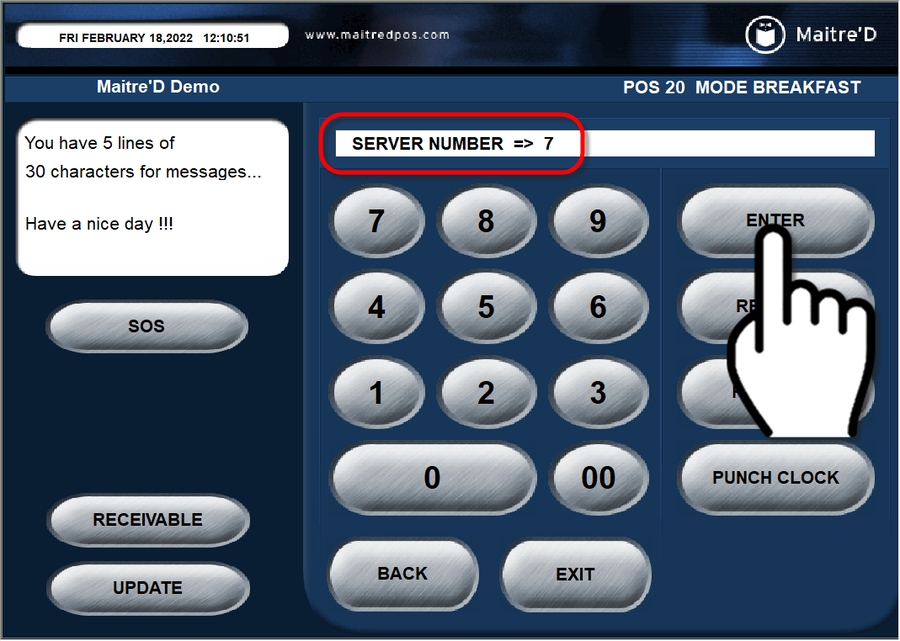 POS - Server Number