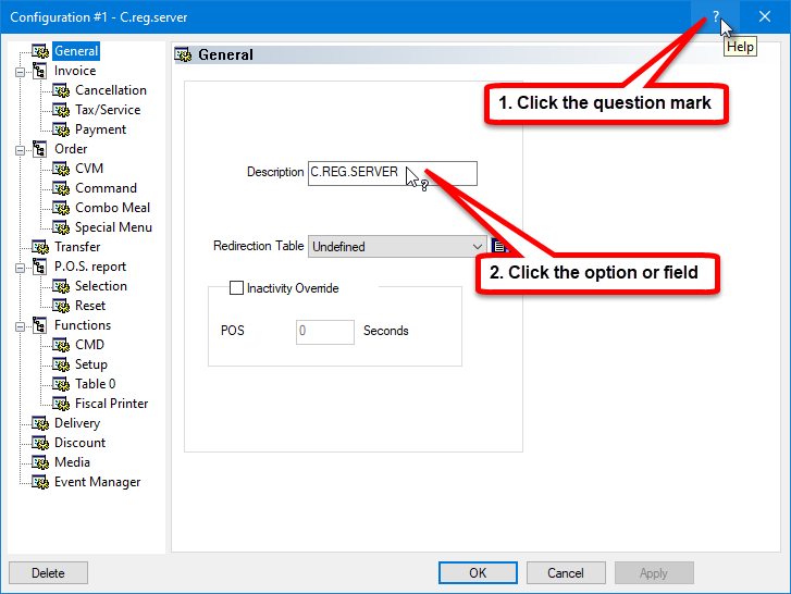 Accessing Help through Question mark