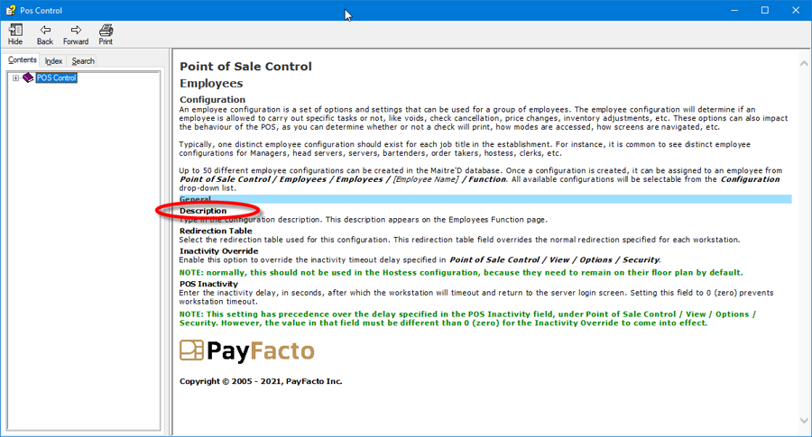 Help System Screenshot