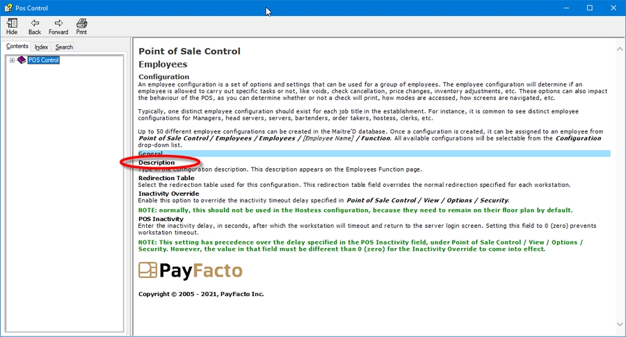 Help System Screenshot