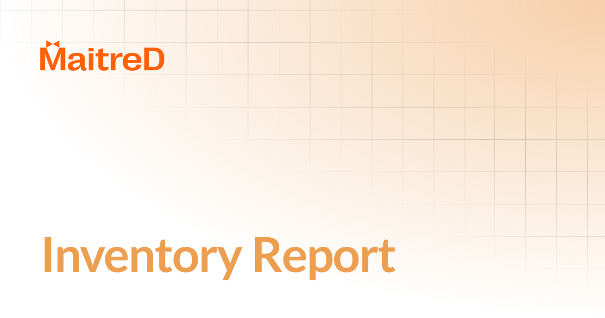 Inventory Report | MD Documentation Center