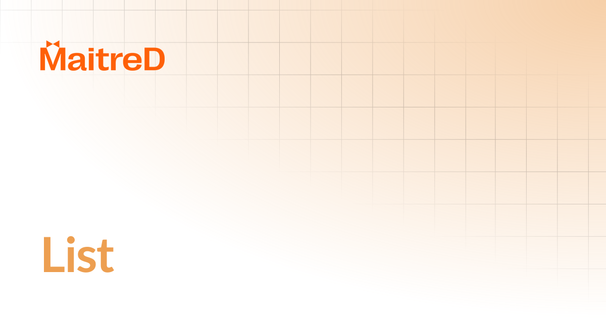 List | MD Documentation Center