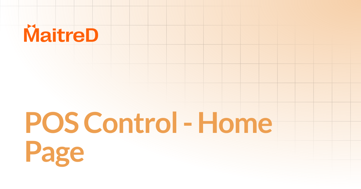 POS Control - Home Page | MD Documentation Center
