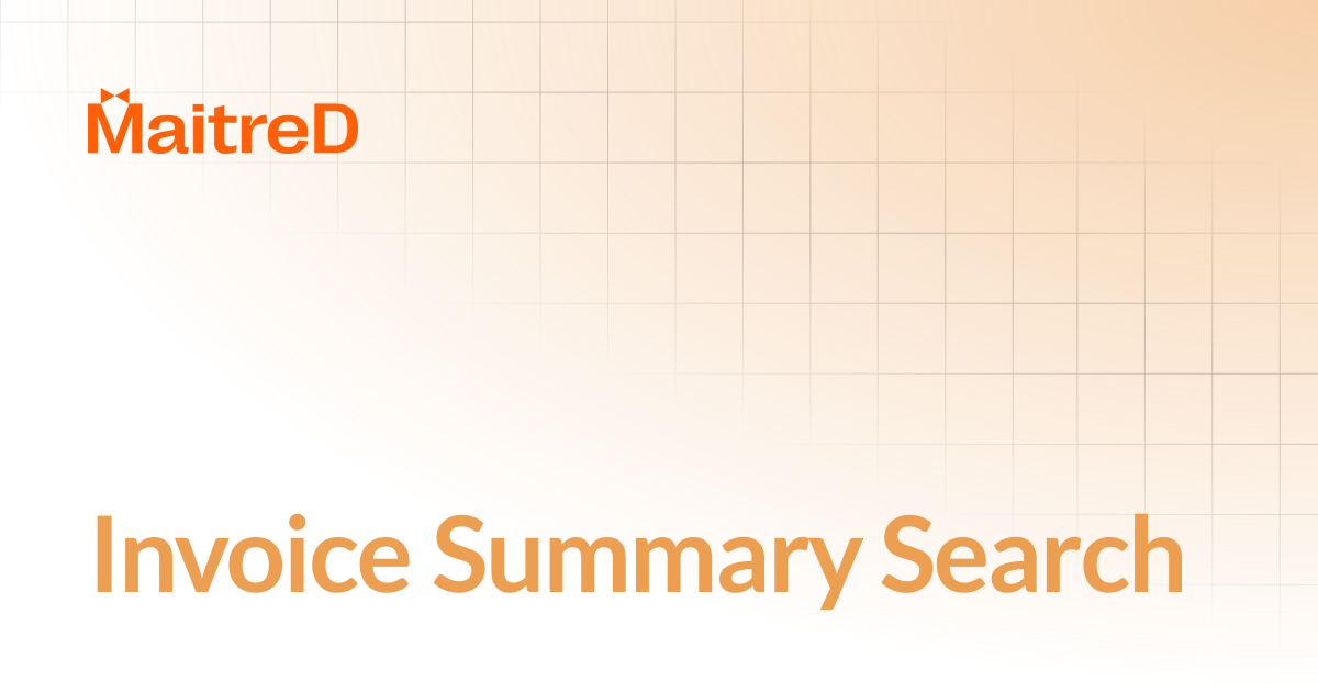 Invoice Summary Search | MD Documentation Center