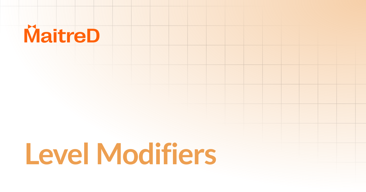 Level Modifiers | MD Documentation Center