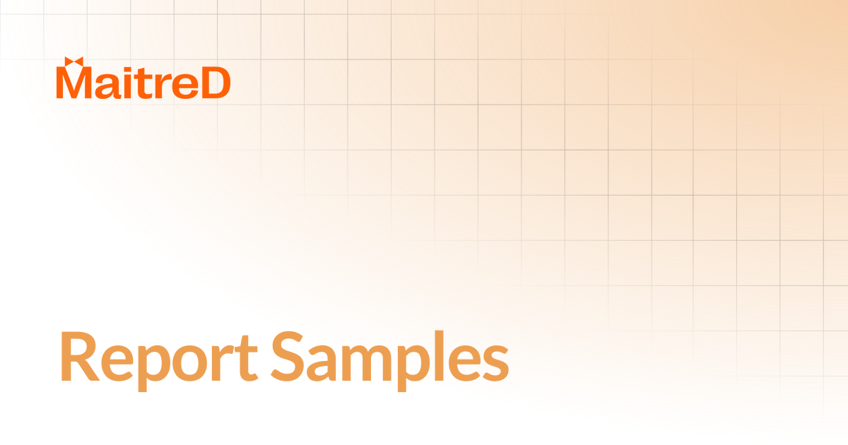 Report Samples | MD Documentation Center