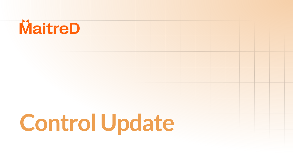 Control Update | MD Documentation Center