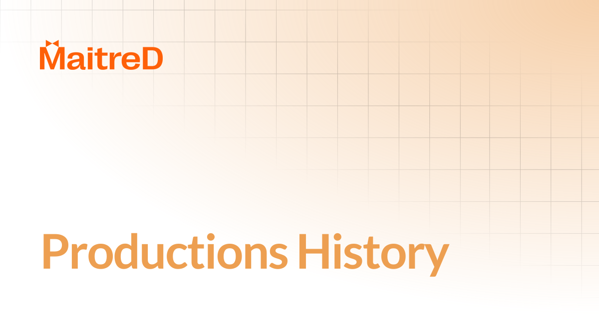 Productions History | MD Documentation Center