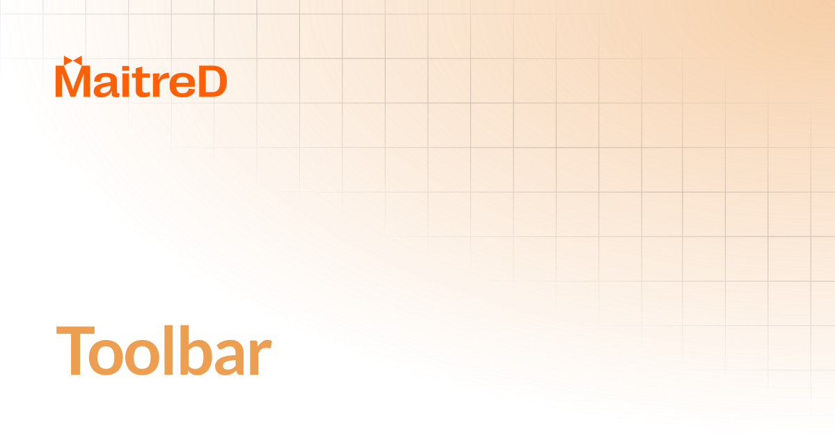 Toolbar | MD Documentation Center