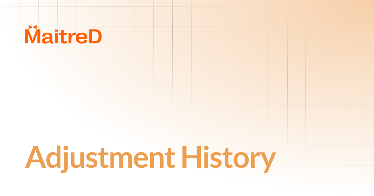 Adjustment History | MD Documentation Center