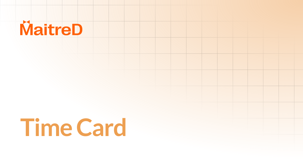Time Card | MD Documentation Center